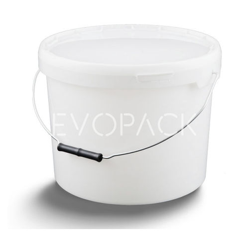 Cubo de plástico - 80051 - EVOPACK - redondo / con tapa / con asidero