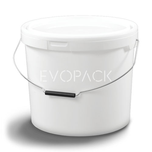 Cubo de plástico - 80011 - EVOPACK - redondo / con tapa / con asidero