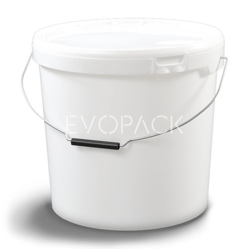 Cubo de plástico - 80045 - EVOPACK - redondo / con tapa / con asidero