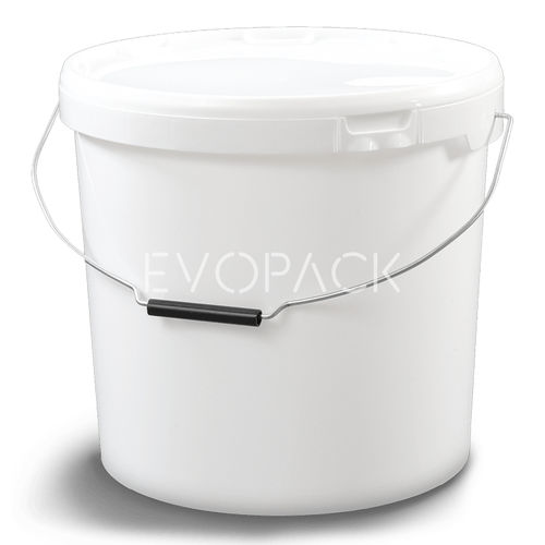 Cubo de plástico - 80046 - EVOPACK - redondo / con tapa / con asidero