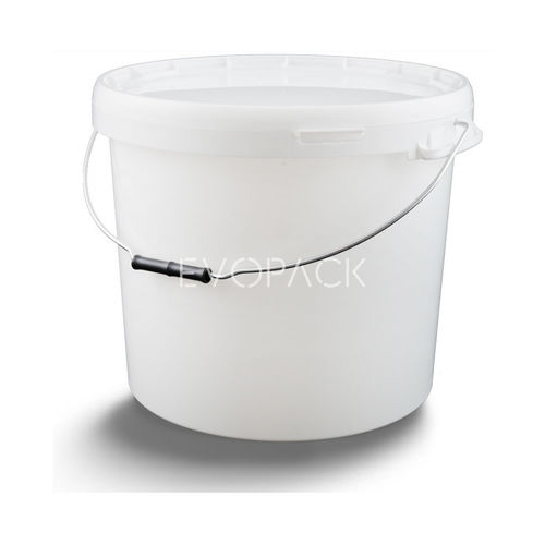 Cubo de plástico - 80052 - EVOPACK - redondo / con tapa / con asidero
