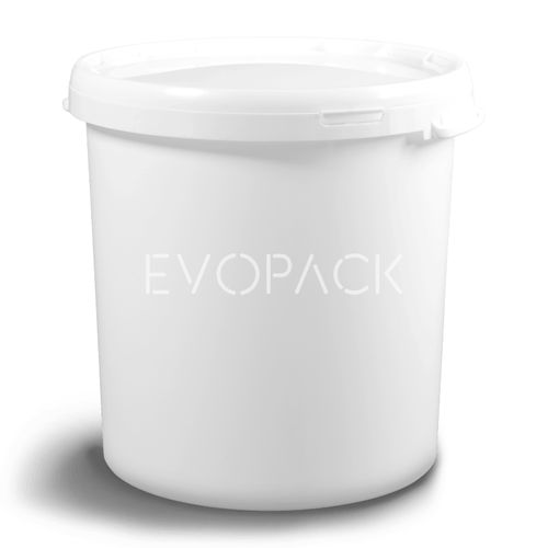Cubo de plástico - 80013 - EVOPACK - redondo / con tapa / con asidero