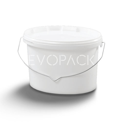 Cubo de plástico - 80016 - EVOPACK - oval / con tapa / con asidero