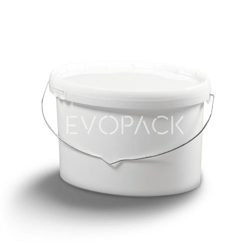 Cubo de plástico - 80054 - EVOPACK - oval / con tapa / con asidero
