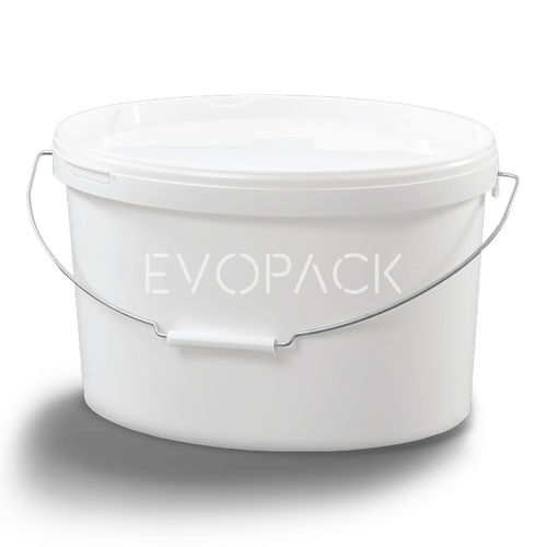 Cubo de plástico - 80018 - EVOPACK - oval / con tapa / con asidero