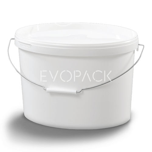 Cubo de plástico - 80019 - EVOPACK - oval / con tapa / con asidero