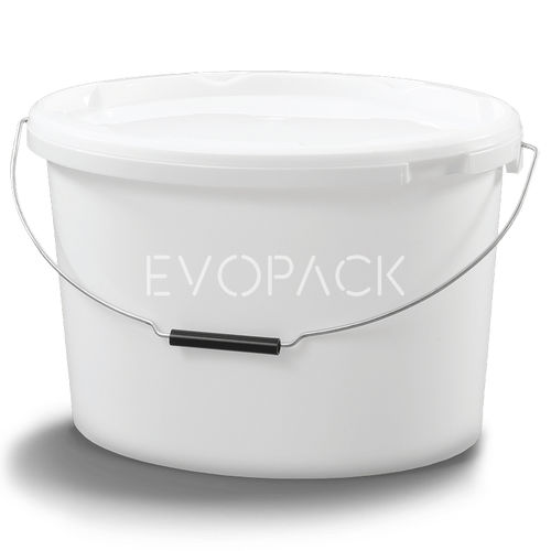 Cubo de plástico - 80021 - EVOPACK - oval / con tapa / con asidero