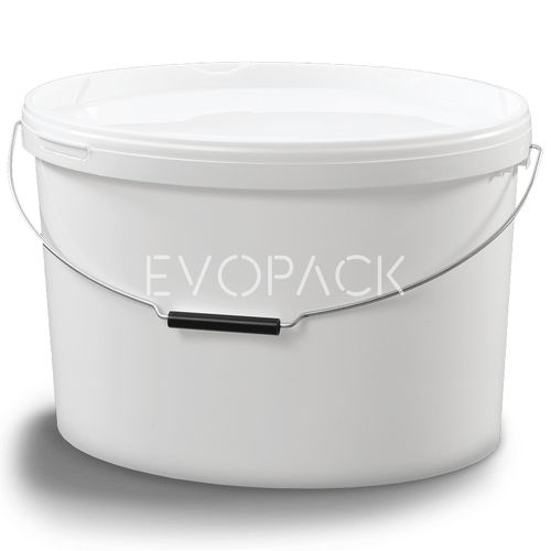 Cubo de plástico - 80055 - EVOPACK - oval / con tapa / con asidero
