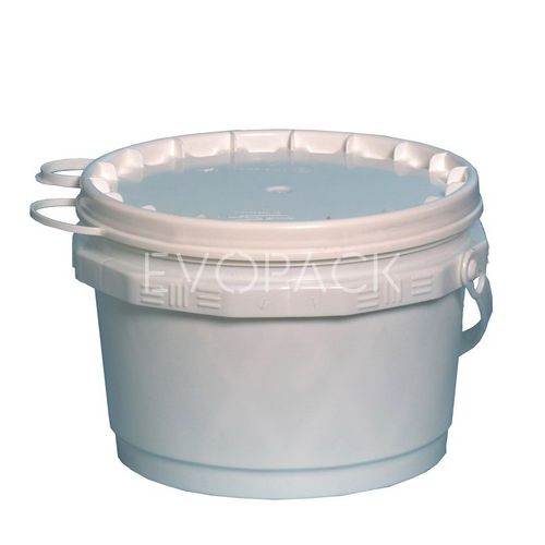 Cubo de plástico - EVOPACK - redondo / con tapa / con asidero