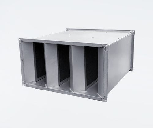 Silenciador para la ventilación - BRINNER - para conducto de aire / de metal / rectangular