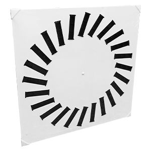 Difusor de aire rotativo - DR600-24 - BRINNER - cuadrado / fijo / de metal