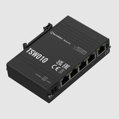 Conmutador Ethernet no administrable - TSW010 - Teltonika Networks - 5 puertos / en riel DIN / de pared
