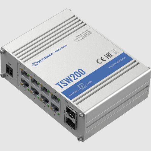 Conmutador Ethernet no administrable - TSW200 - Teltonika Networks - 8 puertos / Gigabit Ethernet / en riel DIN