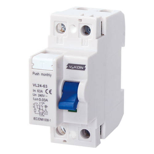 Interruptor diferencial de tensión - VL24-63 - ZHEJIANG VEKON TECHNOLOGY CO.,LTD - AC / 4 polos / 2 polos