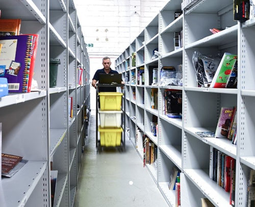 Sistema de estanterías de oficina - Linpac Storage Systems - con tablas / por acumulación / móvil