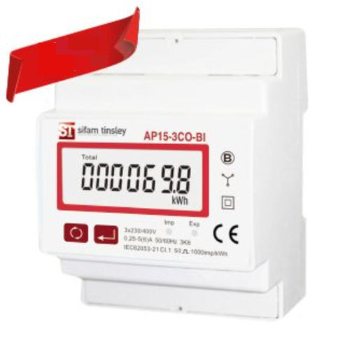 Contador de energía eléctrica trifásico - AP15-3CO-BI - Sifam Tinsley - en riel DIN / digital