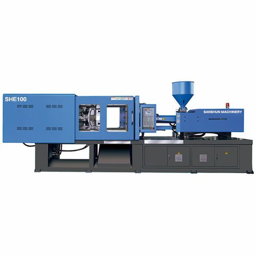Máquina de inyección horizontal - SHE100 - NINGBO SANSHUN MACHINERY & TECHNOLOGY CO.,LTD - hidráulica / con articulación de ángulo