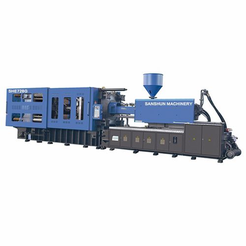 Máquina de inyección horizontal - SHE728G - NINGBO SANSHUN MACHINERY & TECHNOLOGY CO.,LTD - hidráulica / con articulación de ángulo