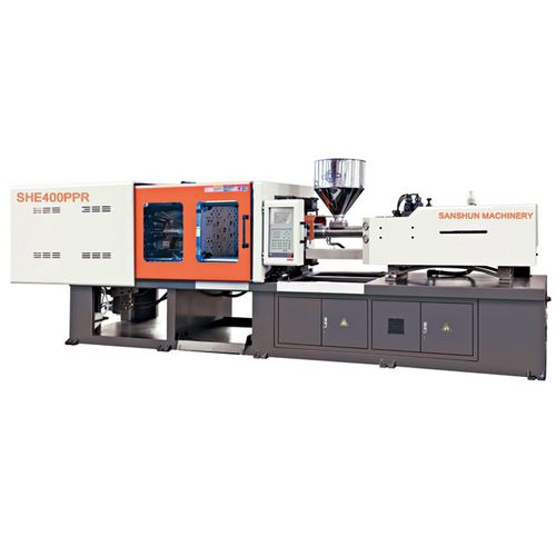 Máquina de inyección horizontal - SHE400-PPR - NINGBO SANSHUN MACHINERY & TECHNOLOGY CO.,LTD - hidráulica / para PP-R / con articulación de ángulo