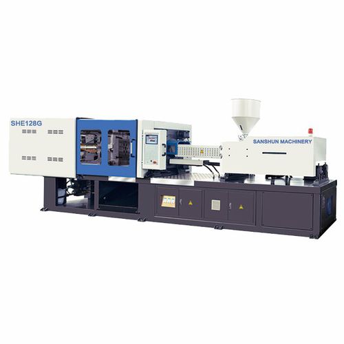 Máquina de inyección horizontal - SHE128G - NINGBO SANSHUN MACHINERY & TECHNOLOGY CO.,LTD - hidráulica / para PET / con articulación de ángulo