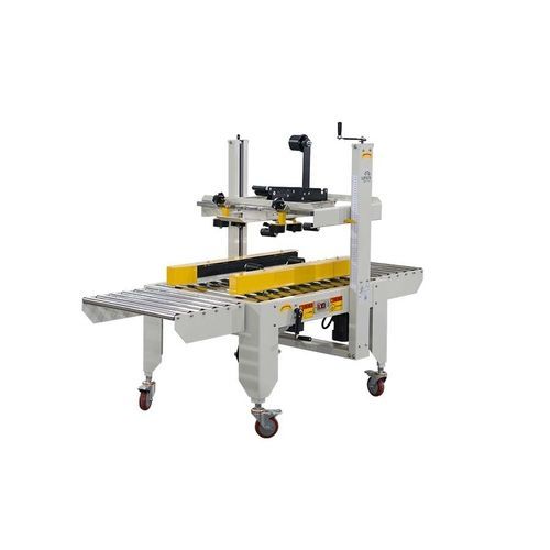 Precintadora de cartón semiautomática - FXJ-5050 - Qingdao Ausense Packing Equipment Co., Ltd. - varias solapas / cinta adhesiva