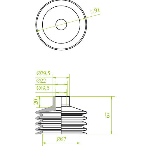 Ventosa de fuelle - 240.091.026.V - Morali GmbH - de vinilo