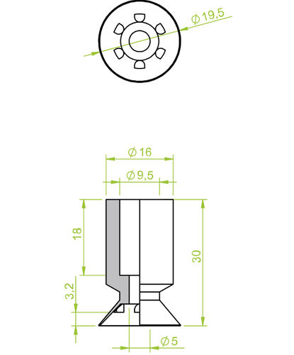 Ventosa plana - 10.020.286.V - Morali GmbH - de vinilo