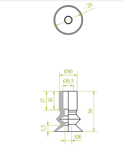 Ventosa de fuelle - 210.026.100.V - Morali GmbH - de vinilo
