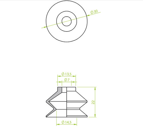 Ventosa de fuelle - 210.030.061.V - Morali GmbH - de vinilo