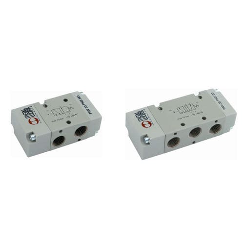 Distribuidor neumático de control asistido - 516.101 - RIEGLER & Co.KG - de cajón / accionado neumáticamente / de 3/2 vías