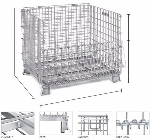 Roll-container de malla metálica - Jiangsu EBIL Intelligent Storage Technology Co.,Ltd. - encajable