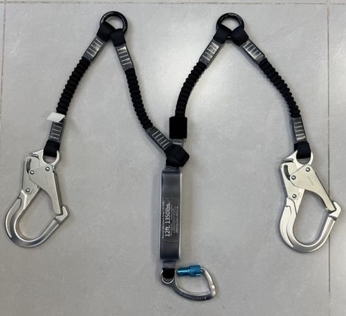 Cabo de anclaje anticaída con cinta - Ficont Industry (Beijing) Co., Ltd. - con absorbedor de choques / doble / con bucles de seguridad