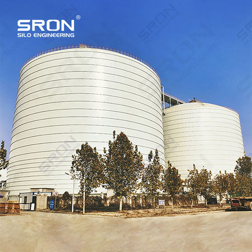 Silo soldado - Henan SRON SILO ENGINEERING Co., Ltd - con fondo plano / horizontal / de cemento