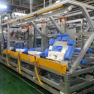 Línea de ensamblaje automática - GunYang ITT - con carga descarga automatizada / volcador