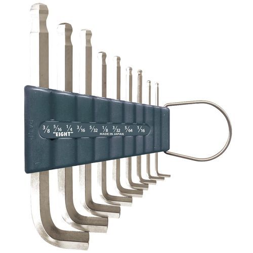 Llave Allen 3/8" - TTR-S9Z - Eight Tool - con mango corto / en L / con cabeza cónica