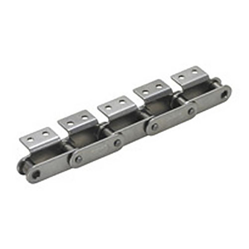 Cadena de acero inoxidable - ZEXUS CHAIN Co., Ltd. - de rodillos / con fijación / de doble paso