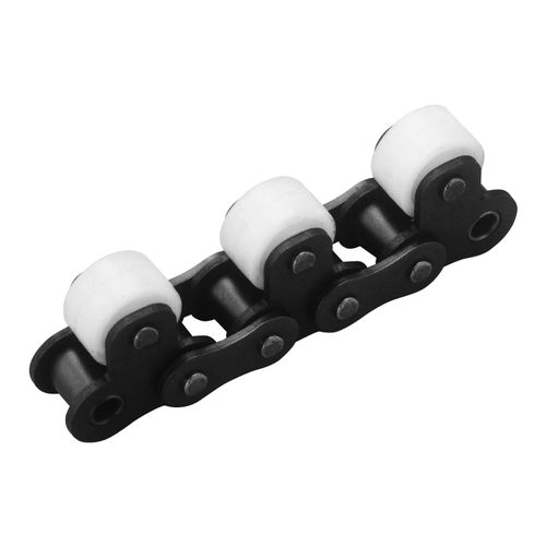 Cadena para transporte con rodillo transportador central - ZEXUS CHAIN Co., Ltd. - de acero / para la industria del vidrio / para la industria agroalimentaria