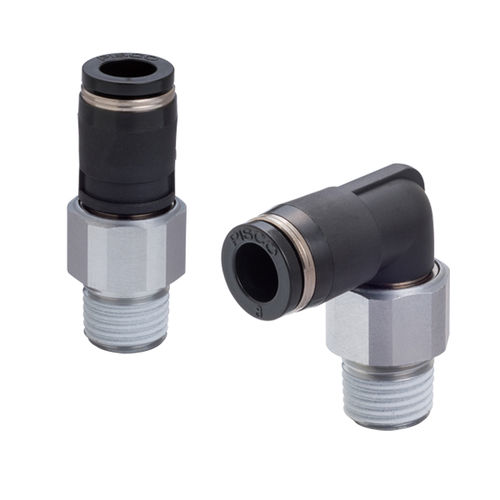 Racor neumático - R series - NIHON PISCO CO., Ltd. - de rosca / push-in / acodado