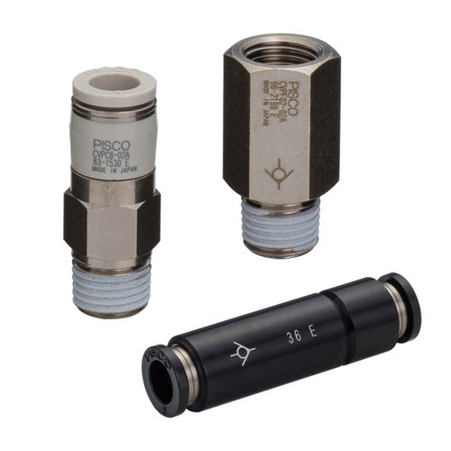 Válvula anti-retorno de disco - CV series - NIHON PISCO CO., Ltd. - para gas / para aire comprimido / roscada