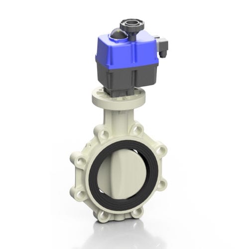 Válvula de mariposa - PROFLOW® T  - Effast - con actuador eléctrico / de control / de obturación
