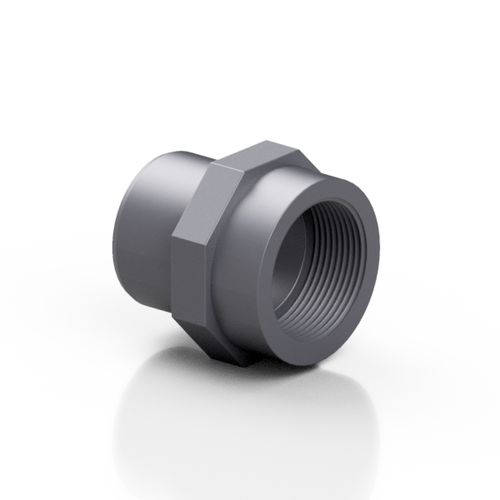 Adaptador hidráulico industrial - RCRAFC series - Effast - macho / hembra-acanalado / en PVC-U