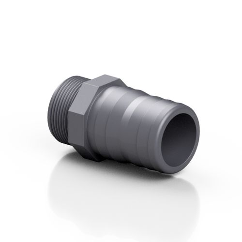 Adaptador hidráulico para tubos - RERPGE series - Effast - macho-acanalado / en PVC-U / hexagonal