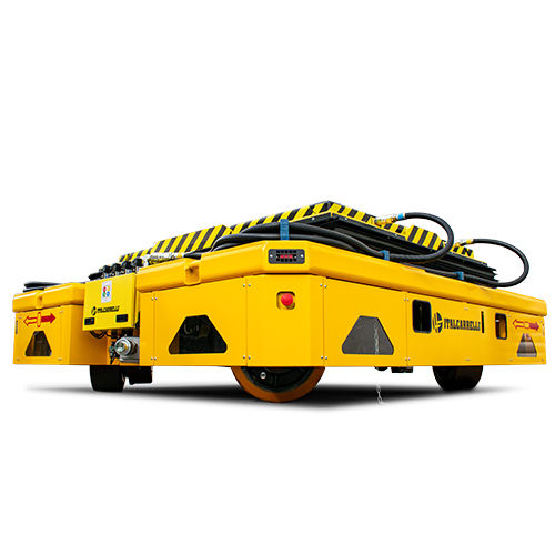 Transportador eléctrico de 2 ejes - Floating Platform - Italcarrelli - bidireccional / para uso en interiores y exteriores / de rueda superflexible
