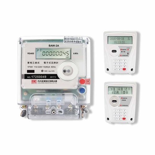 Contador de energía eléctrica monofásico - BAW series - CHALLENGE INDUSTRIAL CO., Ltd - de pared / RS-485 / con pantalla LCD