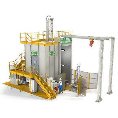 Máquina de shot peening con mesa giratoria - CMV - con gancho / de turbina / para metal
