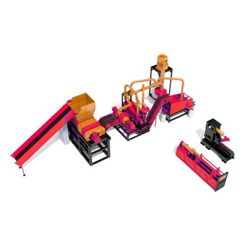 Unidad para reciclado de neumáticos - RAPTOR SH-400 Mini - Nardid Machines - separación de metales / mediante trituración / con corte