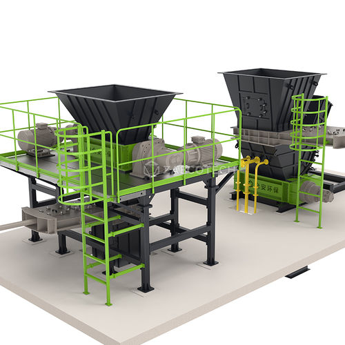 Estación de tratamiento de residuos peligrosos - MEDICAL/TON BAG/PAINT BARREL - ZhengZhou ZA ECOTECH Co.,Ltd - automatizada / con trituradora / con transportador