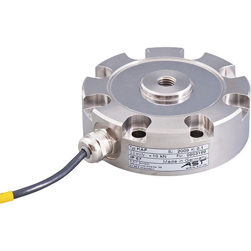 Celda de carga de tracción compresión - KAF - AST - Angewandte System Technik GmbH - de tipo oblea / para máquina de ensayos / de acero inoxidable