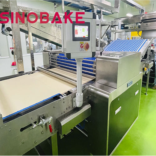 Línea de producción de galletas rellenas con dispositivo de corte - HJ series - Guangdong Shunde Huaji Machinery Industrial Co., Ltd. - con laminadora / con amasadora