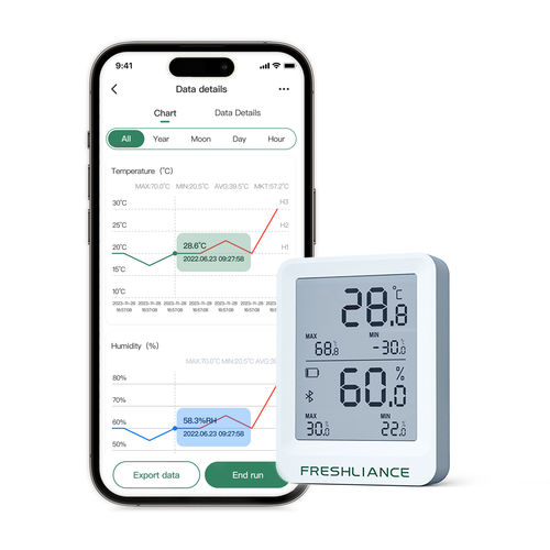 Data logger de temperatura y humedad - BlueTag TH20 - Zhengzhou Freshliance Electronics Corp.,Ltd - bluetooth / en línea / NTC